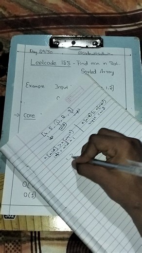 Sathwik bhat | Day 29/30 — LeetCode 153 (Find Minimum in Rotated Sorted Array) We’re not searching for the value. We’re searching for where the order... | Instagram