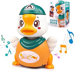 Musical Duck Toy,Baby Preschool Educational Learning Toy with Music and Lights,Infant Light Up Dancing Toy for 1 Year Old Baby Toddler
