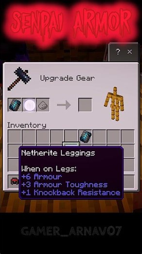 The RAREST "Senpai Armor" in Minecraft! ❤️🔥 #Shorts #Minecraft