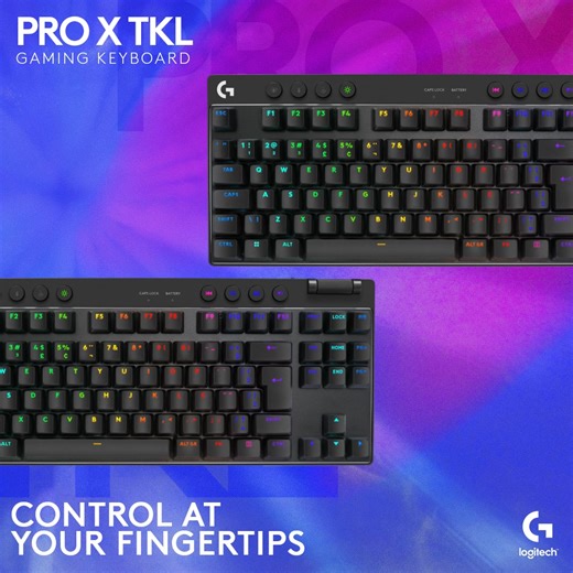 READY TO WIN? 🏆 Introducing the PRO X TKL, designed for champions! With game mode control, dual-shot PBT keycaps, and standard layouts for 3P compatibility, this keyboard is built for pros ⌨️✨ Featuring programmable keys, RGB lighting with LIGHTSYNC, a dedicated Game Mode button, and the new Game Mode Lock function, plus convenient media controls and a volume roller, the PRO X TKL puts you in command on your journey to victory ⌨️ Gear up and take control of the game! ⌨️✨ 🛒 𝗢𝗥𝗗𝗘𝗥 𝗛𝗘𝗥𝗘: