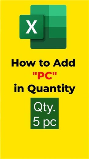 Add "pc" After Numbers in Excel Without Formula 🔥 | Custom Format Trick #shorts