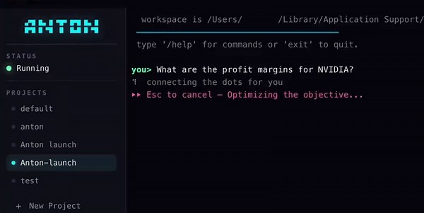 Someone just open sourced an AI coworker.Not a chatbot.Not another wrapper.A real business intelligence agent.It's called Anton. Here's what it does:→ Pulls data from APIs, databases, files, and apps→ Writes code on the fly to analyze it→ Builds full dashboards in one conversation→ Keeps secrets hidden from the LLM with a credential vault→ Learns over time with session, semantic, and long-term memoryYou can ask:“I hold 50 AAPL, 200 NVDA, and 10 AMZN. Give me a complete dashboard.”And it figures 