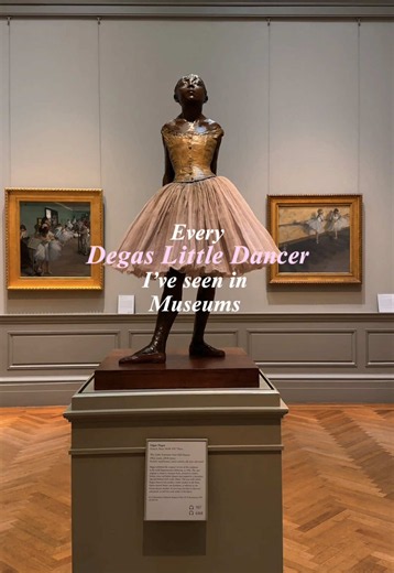 In honor of National Dance Day, here are all the Degas Little Dancers I’ve seen at museums: 1. Musée d’Orsay, Paris 2. National Gallery of Art, Washington DC: home to the original wax sculpture, as well as several bronze versions 3. MFA Boston 4. Saint Louis Art Museum 5. The MET 6. Baltimore Museum of Art Degas’s Little Dancer Aged Fourteen was modeled in wax between 1878 and 1881 and caused controversy when it was first exhibited in 1881 for its unconventional materials and unidealized portray