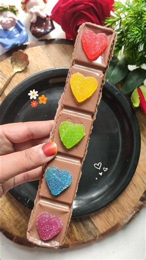 Heart Jelly Long Chocolate😍 #shorts #chunauti #spicyfoodcorner #cartoon