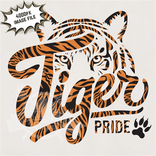 Tiger Pride Mascot Logo: Camo Stripes PNG (digital File) - Etsy