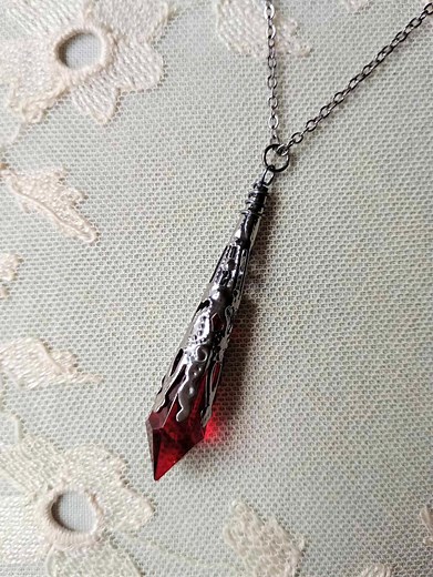 Gothic Vampire Necklace, Blood Red & Gunmetal: Boxed - Etsy