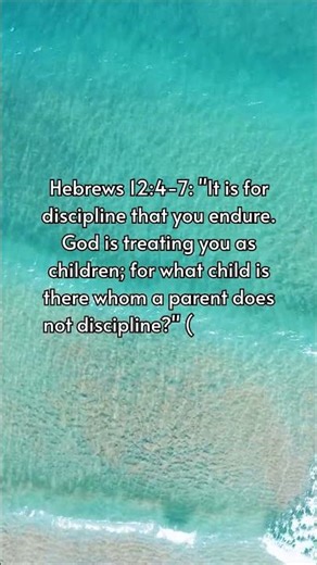 It is for discipline that you endure...