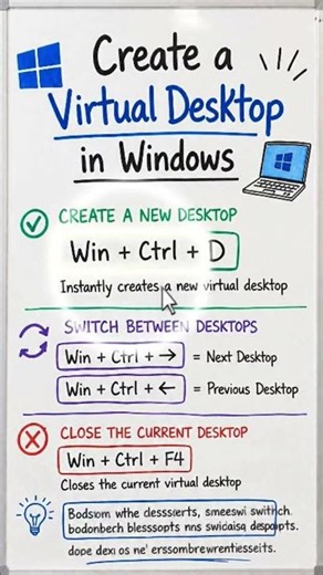 Create a Virtual Desktop in Windows in 1 Second! 💻🔥 #Shorts #windows