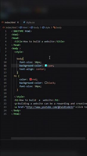 How to Create and Link CSS File in HTML|for Beginners #css #html #webdevelopment #coding #zaidcodein