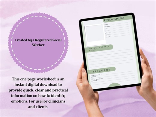 Emotions Profile Worksheet: Identify Feelings, Triggers, Coping Skills (digital Download) - Etsy