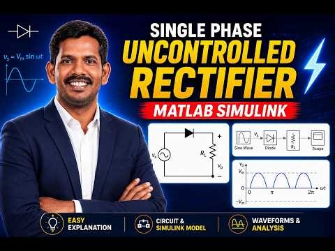 Single Phase Uncontrolled Rectifier using MATLAB Simulink | Circuit, Simulation | Power Electronics