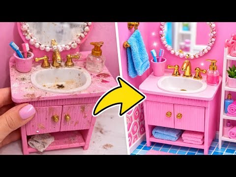 Dreamy Doll Bathroom Makeover 💖 DIY Fun