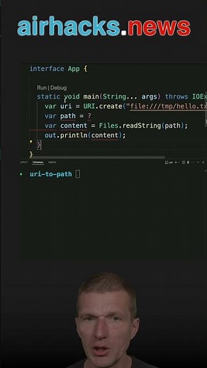 Converting a URI To Path #java #shorts #coding #airhacks