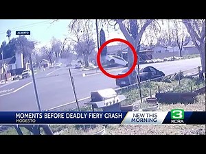 Tesla flies down Modesto street moments before fiery crash
