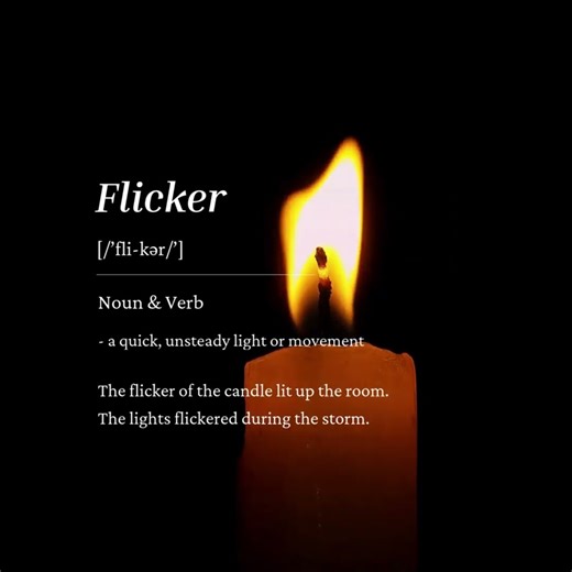 Word of the Day🕯 Flicker (pronounced: /ˈfli-kər/) | Study bee