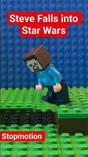 Lego Steve falls into Star Wars