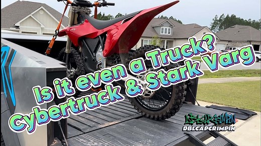 Tesla's Cybertruck Can Just Fit a Full-Size Dirt Bike In Its Bed