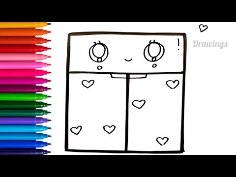 How To Draw A Fridge Easy | Refrigerator Drawing Step By Step | Drawings For Kids
