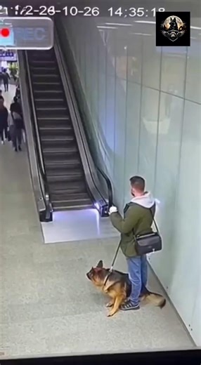 A German Shepherd dog saves its owner from an explosion in front of an escalator 🐕