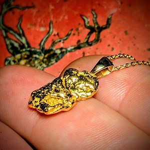 California Gold Nugget Pendant - Placer Gold Nugget Necklace - Placer Gold High Purity Beautiful Raw - Investment Pure Solid Gold (N2325) - Etsy