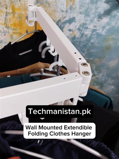 Wall Mounted Extendible Folding Clothes Hanger — Space-Saving Solution