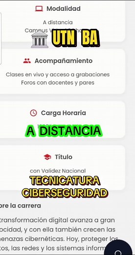 🏛 UTN BA Tecnicatura 🖥 CIBERSEGURIDAD A Distancia 💻 Más Info 👇 https://sceu.frba.utn.edu.ar/e-learning/detalle/carrera/2844/tecnicatura-universitaria-en-ciberseguridad