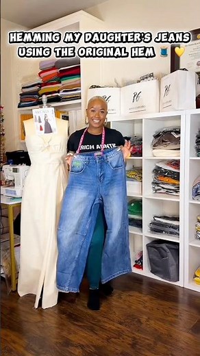 My First Time Hemming Jeans 👖✨| With the Original Hem