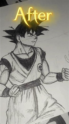 Goku sketch with black pen