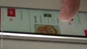 Woman Orders Pizza Using Online Delivery Service With Smartphone. Close Up. 4K UHD.