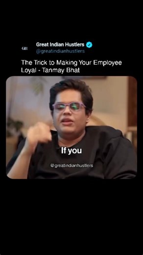 Great Indian Entrepreneur | Startup Stories | Founder Insights on Instagram: "Most founders live in fear that their best talent will get poached. They hide their best editors, gatekeep their top developers, and pray no one notices them. But when Nas Daily asked Tanmay Bhat if he hides his team to keep them safe, the answer wasn't about secrecy. It was about sharing the win. Tanmay doesn't just credit his team; he cuts them a check. His rule is simple: When a sponsored deal lands, everyone gets a