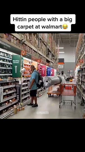 Pranking People with a Big Carpet at Walmart 😂