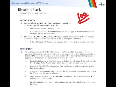 Illustrated Access 365 | Module 4: SAM Project A