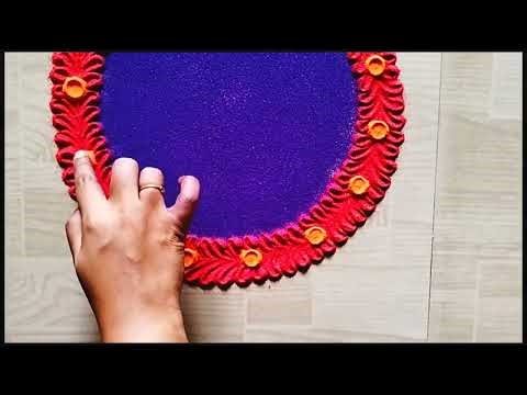अगरबत्ती और फेविकोल की बोतल से बनाये दिवाली की सुंदर रंगोली | Diwali rangoli | Amazing rangoli