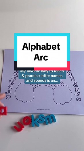 An Alphabet Arc is great way to teach and practice letter names and sounds! If your student of child knows their alphabet, they are ready to use an alphabet arc! #letternames #lettersounds #kindergarten #preschoolactivities #earlyreading