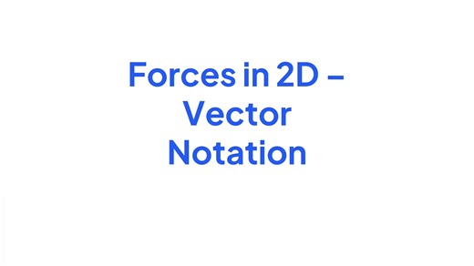 2. Forces in 2D & Vector Notation