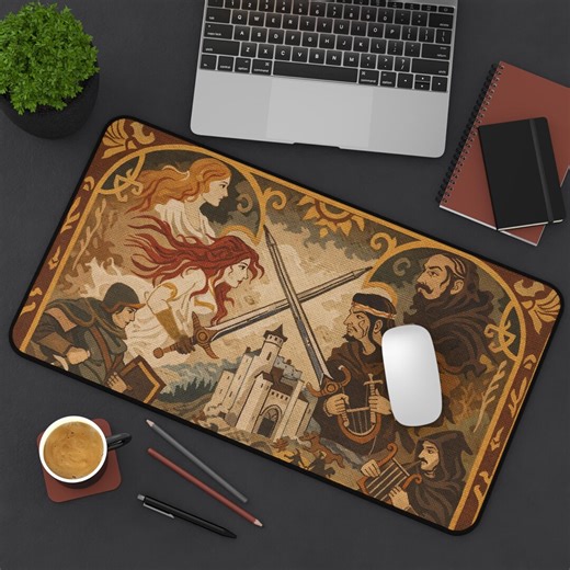 Epic Fantasy Map Desk Mat | Large Gaming Mouse Pad | Medieval World Aesthetic Desk Setup | Gamer Gift - Etsy