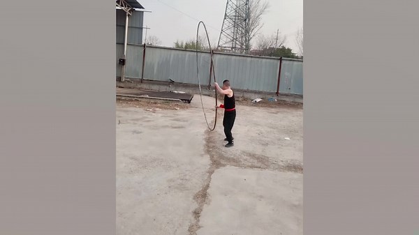 Martial artist's giant hula record bid with steel hoop