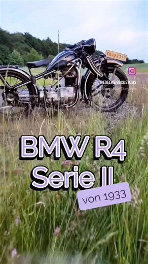 BMW R4 Serie II von 1933 🖤 #bmw #black #beauty #sunset #viral #nature #grass #flowers