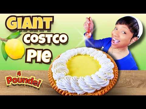 GIANT Costco Lemon Pie Mukbang 🍋 ASMR