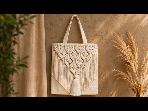 How to Make a Beautiful Macrame Tote Bag (Step-by-Step) 🌿🤍