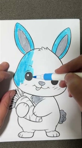 Coloring a cute Bunny drawing