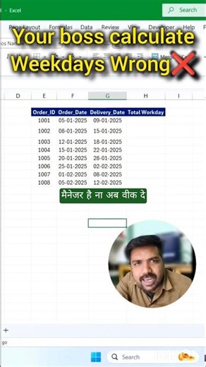 Your Boss Will Be Shocked 😎 | Count Working Days in Excel #shorts