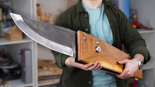 Building a giant folding pocket knife from scratch: Ultimate DIY knife project!