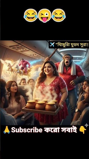 প্লেনের ভিতর খিচুড়ি ঝগড়া 😱#viral #aivideo #funny #veo3 #comedy