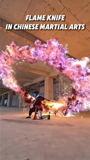 The most EPIC Flame Knife you've ever seen! 💥 #Robot #KungFu #FlameKnife #Robotics