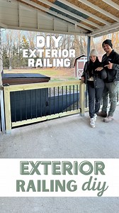 103K views · 335 reactions | Ok, now do we PAINT it white or STAIN it? Railing balusters are from @stairsupplies and were SO EASY to install. #diy #diyproject #homereno #homerenovation #stairsupplies #railing #exterior #exteriorrailing | Newbuild Newlyweds | Facebook