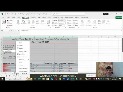 Excel 2G Condiments Inventory | Excel 2G Condiments Inventory