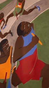 🇺🇸 Let's go #TeamUSA! As we cheer on our nation's athletes in Paris, we're taking the time to spotlight one particular Olympic-themed artwork from SAM's collection: Jacob Lawrence's "Study for the Munich Games Poster." One of 29 artists commissioned to design a poster for the 1972 Summer Olympic Games in Munich, Germany, Lawrence chose to commemorate the achievements of Black athletes, particularly in track, where legends such as Jesse Owens consistently made history. The iconic colors of the 