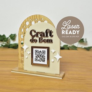Qr Code Sign Template for Acrylic MDF Wood | Svg Dxf Ai Eps Pdf Files | Customizable Laser Cut Business Sign - Etsy Canada