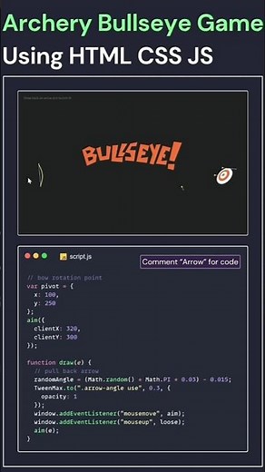 🔥Archery Bullseye Game Using HTML CSS & JavaScript #coding